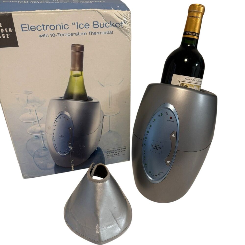 Sharper Image Electronic Ice Bucket 10 Temp Thermostat Wine Chiller Warmer GF201